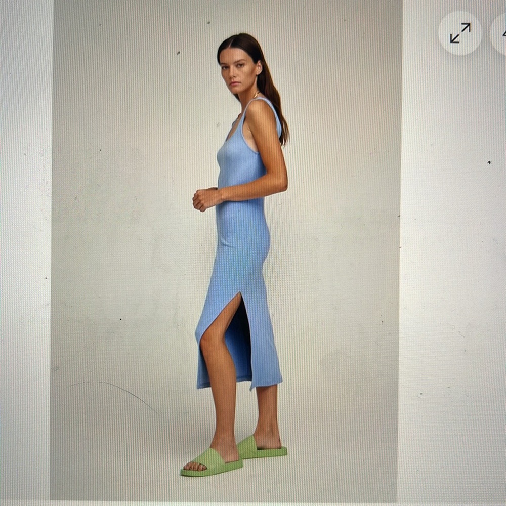 Velvet by velvet and graham blue dress XS Ashanti ribbed tank midi dress